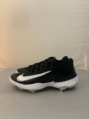 Nike alpha huarache elite 4 black white baseball cleats size 9 DJ6521 001